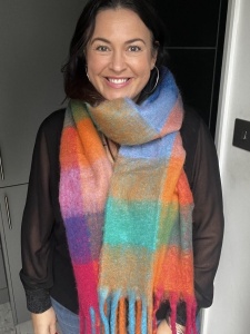 Rainbow Check Scarf